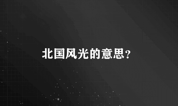 北国风光的意思？