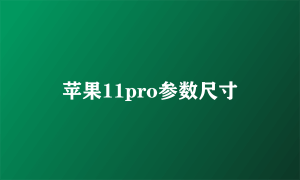 苹果11pro参数尺寸