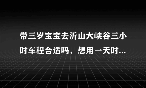 带三岁宝宝去沂山大峡谷三小时车程合适吗，想用一天时间，来回6小时。怕宝宝累病了