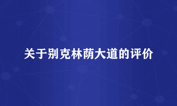 关于别克林荫大道的评价