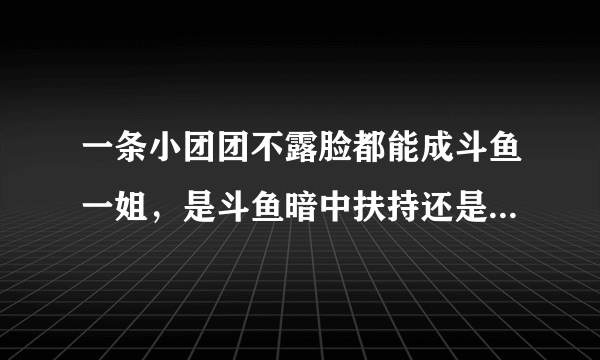 一条小团团不露脸都能成斗鱼一姐，是斗鱼暗中扶持还是她确实有实力？