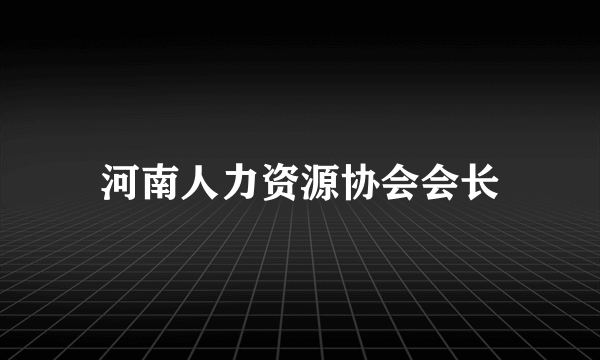 河南人力资源协会会长