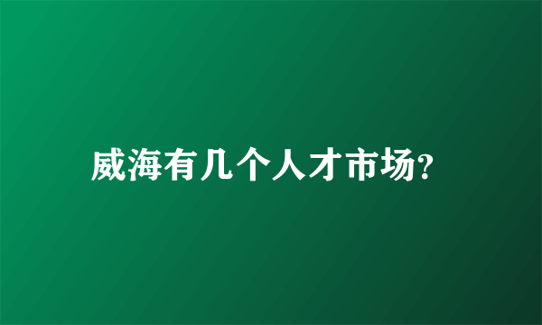 威海有几个人才市场？