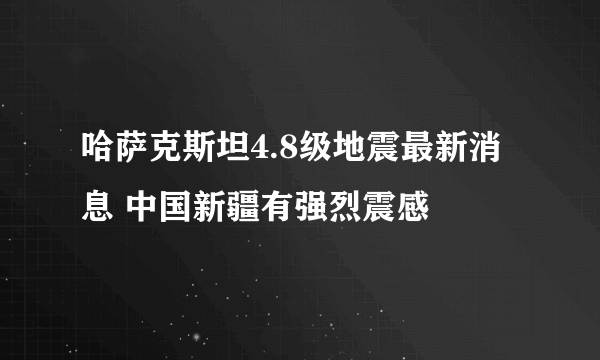 哈萨克斯坦4.8级地震最新消息 中国新疆有强烈震感