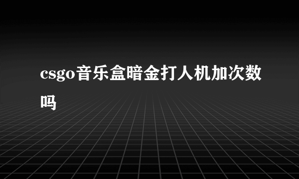 csgo音乐盒暗金打人机加次数吗