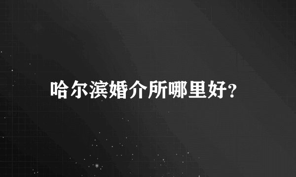 哈尔滨婚介所哪里好？