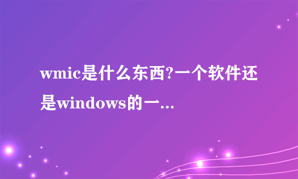 wmic是什么东西?一个软件还是windows的一个程序?