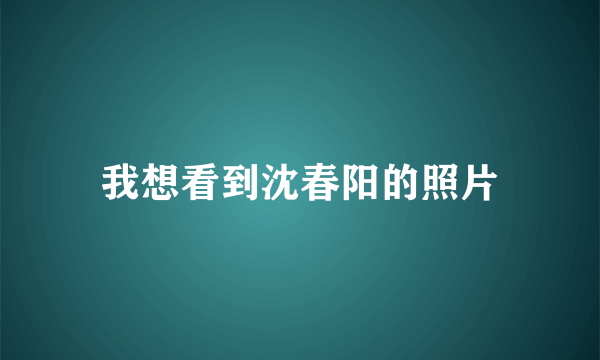 我想看到沈春阳的照片