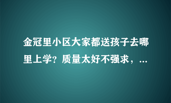 金冠里小区大家都送孩子去哪里上学？质量太好不强求，想找个差不多的就行，有什么具体学校推荐吗？