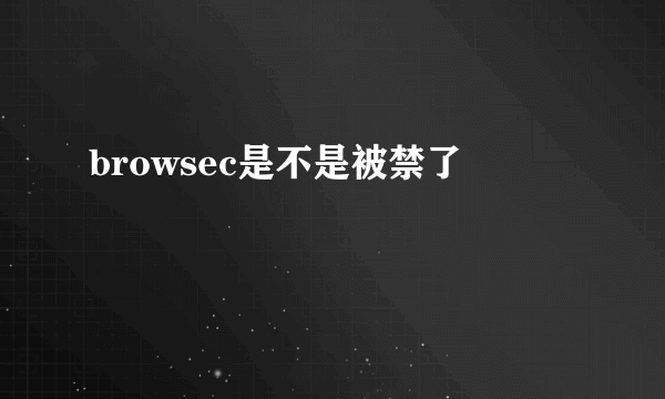 browsec是不是被禁了