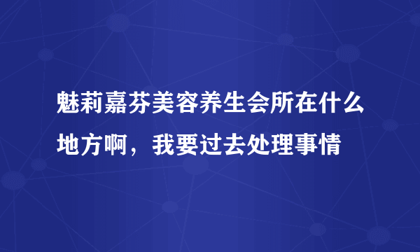 魅莉嘉芬美容养生会所在什么地方啊，我要过去处理事情