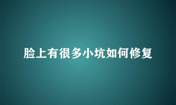 脸上有很多小坑如何修复