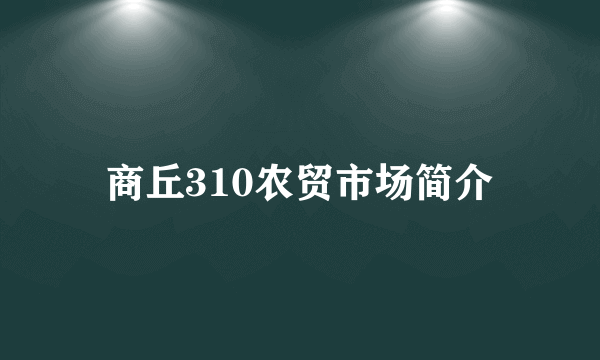 商丘310农贸市场简介