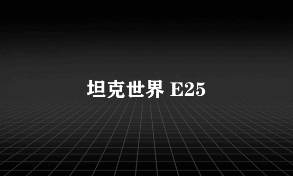 坦克世界 E25