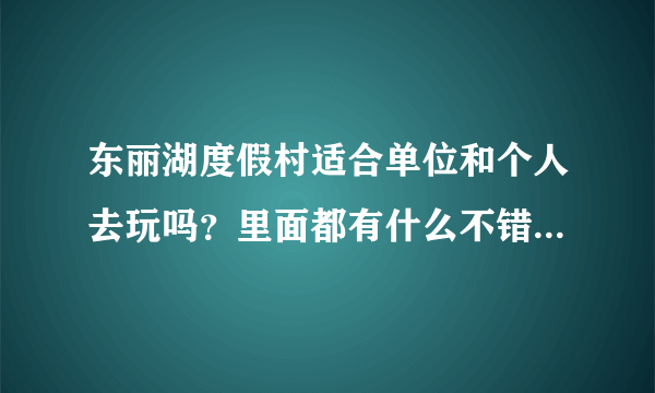 东丽湖度假村适合单位和个人去玩吗？里面都有什么不错的休闲娱乐项目呢？