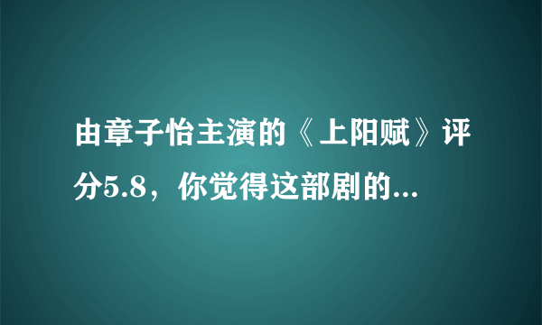 由章子怡主演的《上阳赋》评分5.8，你觉得这部剧的败笔是什么？