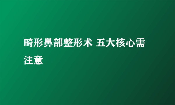 畸形鼻部整形术 五大核心需注意