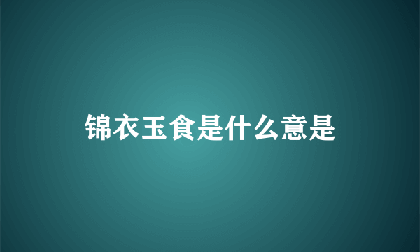 锦衣玉食是什么意是