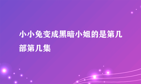 小小兔变成黑暗小姐的是第几部第几集