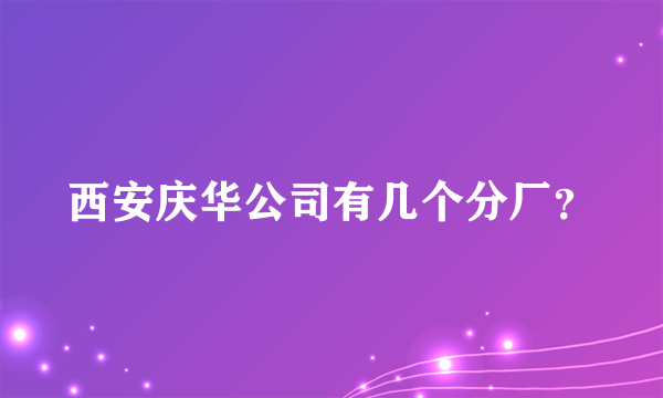 西安庆华公司有几个分厂？