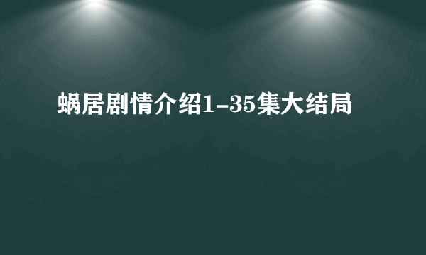 蜗居剧情介绍1-35集大结局