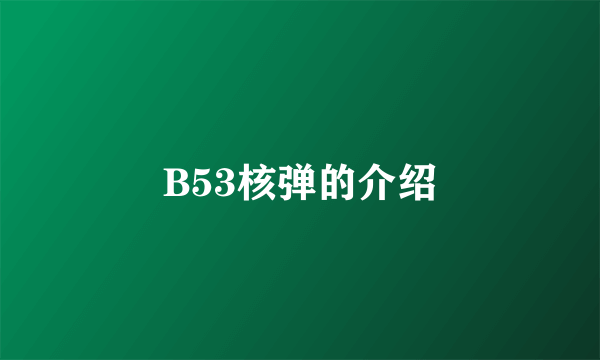 B53核弹的介绍