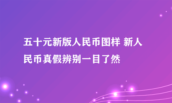 五十元新版人民币图样 新人民币真假辨别一目了然