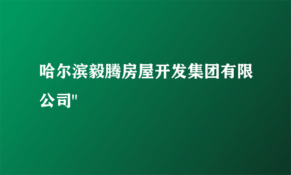 哈尔滨毅腾房屋开发集团有限公司