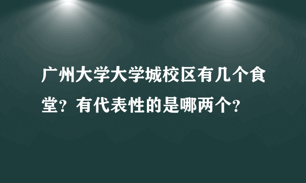 广州大学大学城校区有几个食堂？有代表性的是哪两个？