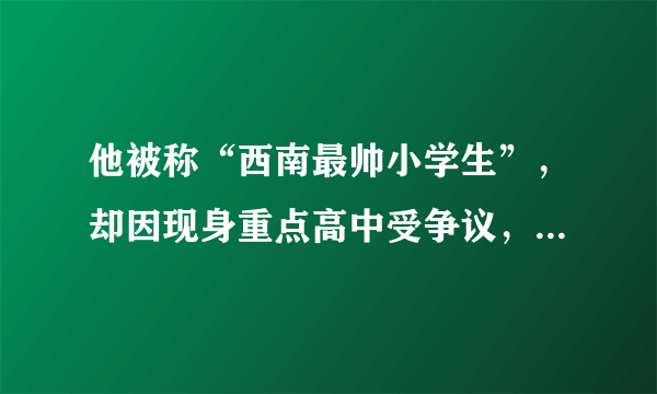 他被称“西南最帅小学生”，却因现身重点高中受争议，网称九漏鱼