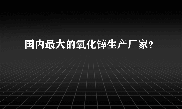 国内最大的氧化锌生产厂家？