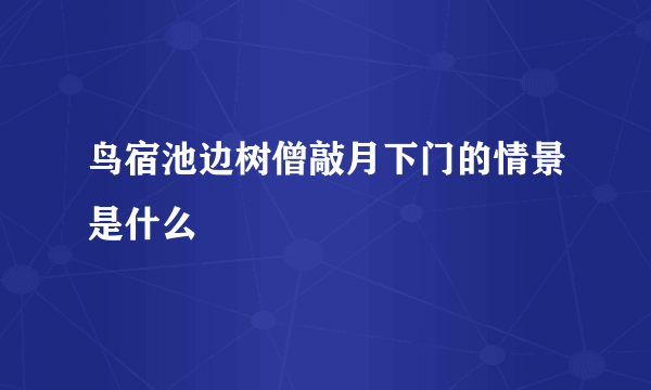 鸟宿池边树僧敲月下门的情景是什么