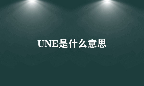 UNE是什么意思