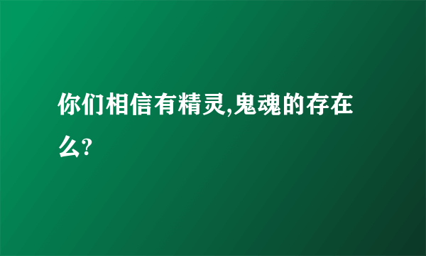 你们相信有精灵,鬼魂的存在么?