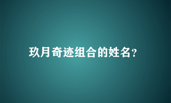 玖月奇迹组合的姓名？