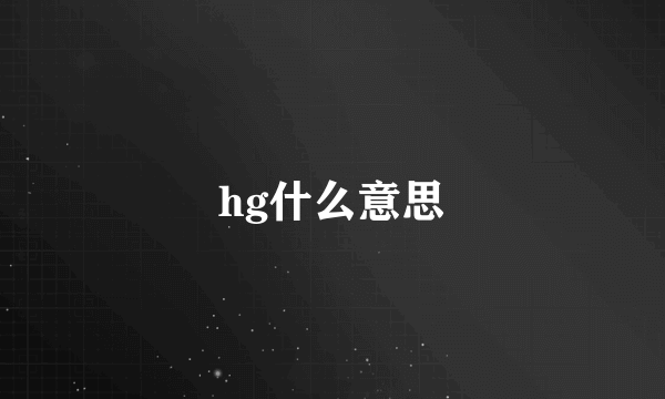 hg什么意思