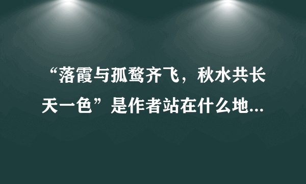 “落霞与孤鹜齐飞，秋水共长天一色”是作者站在什么地方看到的景象（）