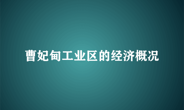 曹妃甸工业区的经济概况