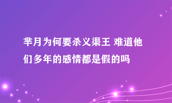 芈月为何要杀义渠王 难道他们多年的感情都是假的吗