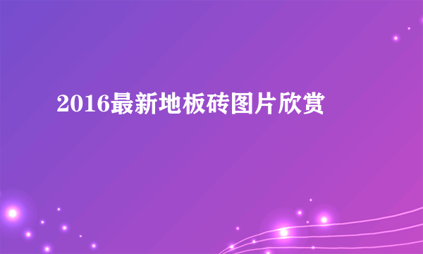 2016最新地板砖图片欣赏