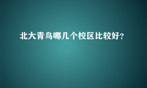 北大青鸟哪几个校区比较好？