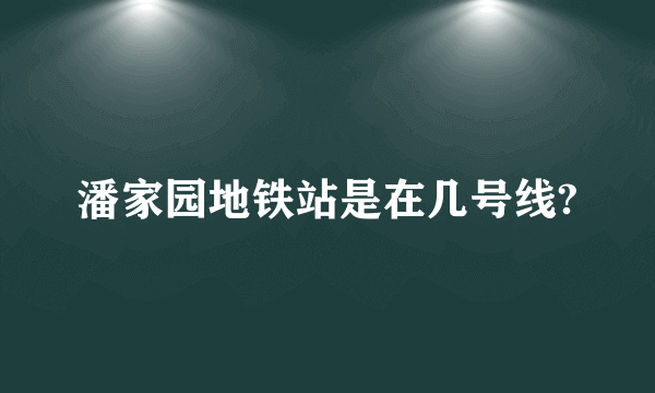 潘家园地铁站是在几号线?