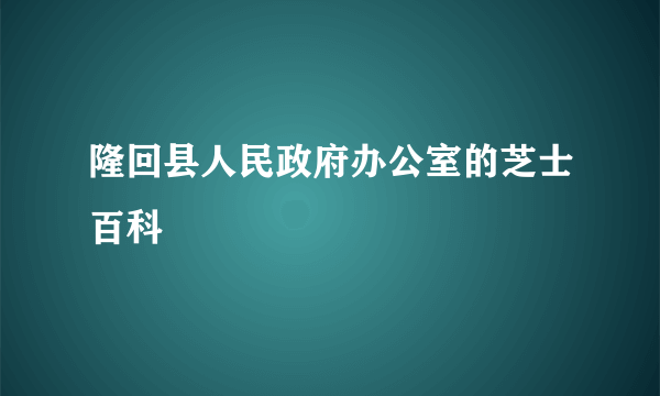 隆回县人民政府办公室的芝士百科