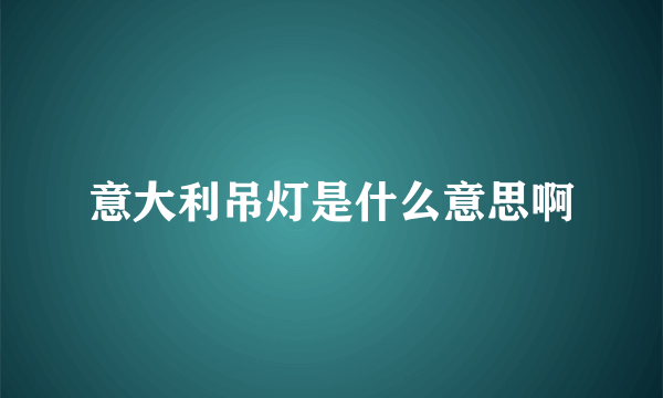 意大利吊灯是什么意思啊