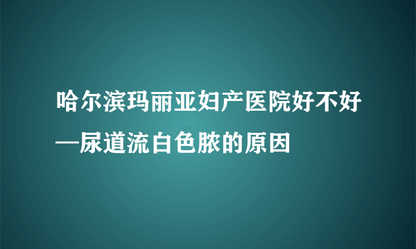 哈尔滨玛丽亚妇产医院好不好—尿道流白色脓的原因