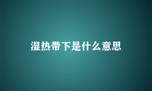 湿热带下是什么意思