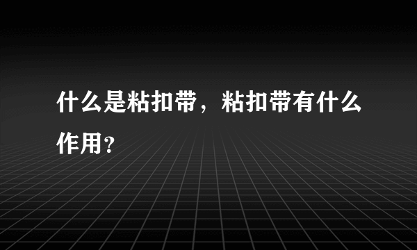 什么是粘扣带，粘扣带有什么作用？