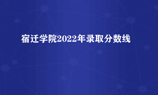 宿迁学院2022年录取分数线