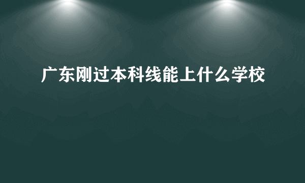 广东刚过本科线能上什么学校