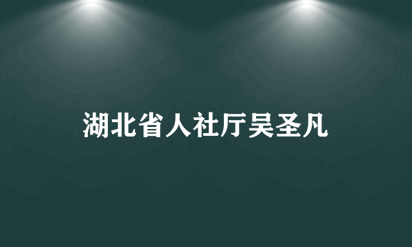 湖北省人社厅吴圣凡